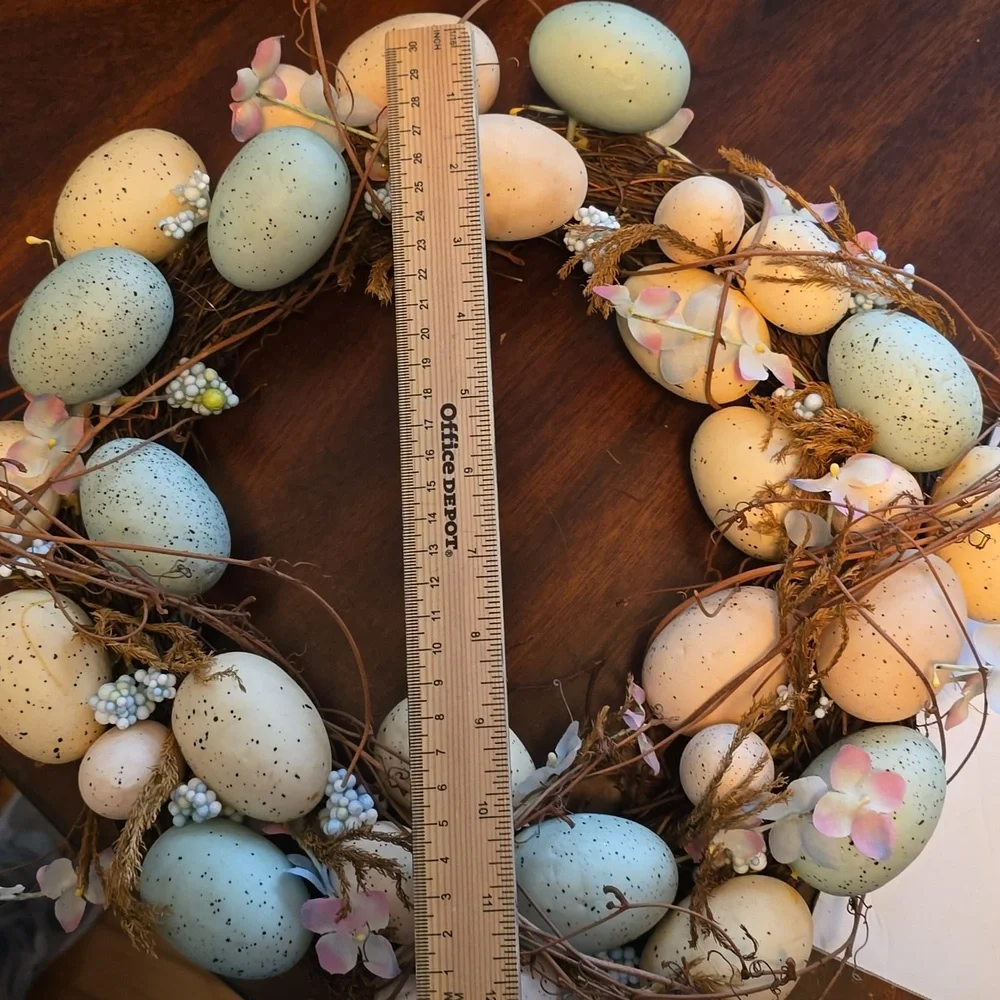 Easter Egg Wreath with Pastel Accents, **Blemish